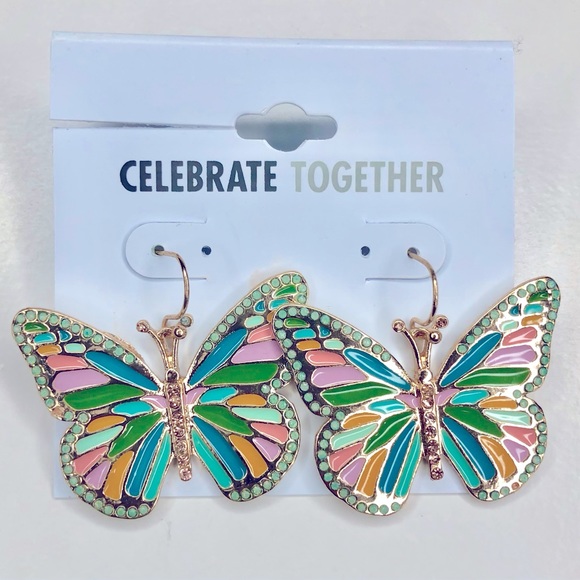 Celebrate Together Gold Tone Butterfly Earrings - Picture 2 of 3